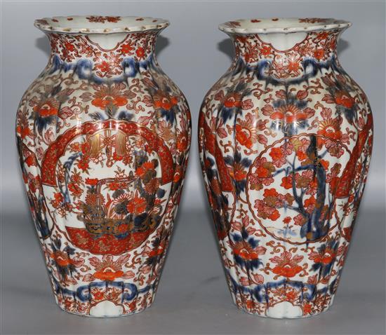 A pair of Imari vases